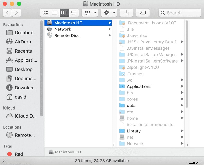 วิธีเปิดไดเรกทอรีรากของ Mac ใน Finder ผ่าน Terminal 