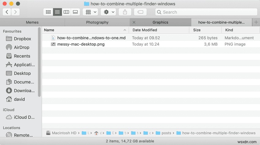 วิธีรวม Windows Finder หลายเครื่องไว้ใน One Window Tab System (macOS) 