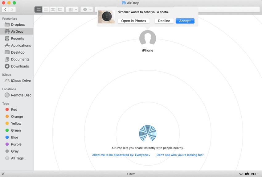 วิธีใช้ Airdrop เพื่อส่งไฟล์บนอุปกรณ์ Mac 