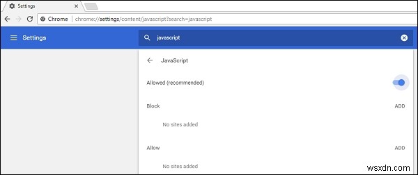 วิธีเปิดใช้งาน JavaScript ใน Google Chrome 
