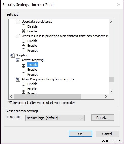 จะปิดการใช้งาน JavaScript ใน Internet Explorer (IE) ได้อย่างไร? 