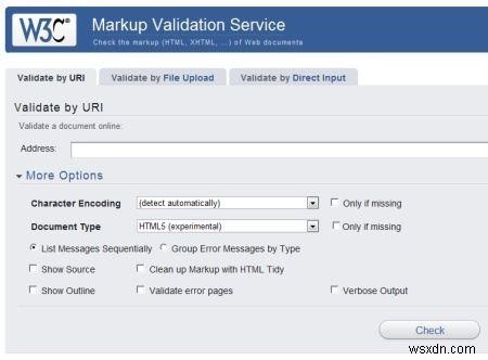 โปรแกรมตรวจสอบมาร์กอัป W3C สำหรับ HTML5 