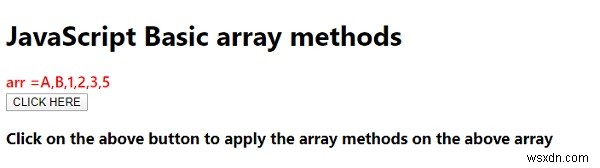 JavaScript Basic Array Methods 