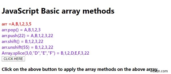 JavaScript Basic Array Methods 