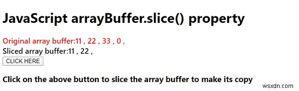 JavaScript arrayBuffer.slice() method 