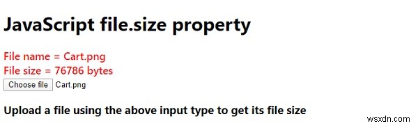 คุณสมบัติ File.size ไฟล์ JavaScript WebAPI 