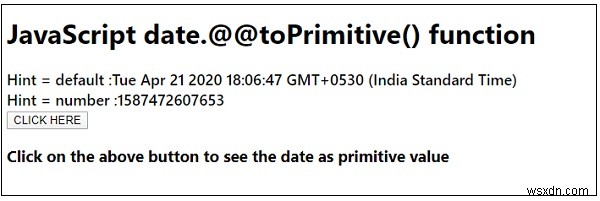 JavaScript date.@@toPrimitive() ฟังก์ชั่น 