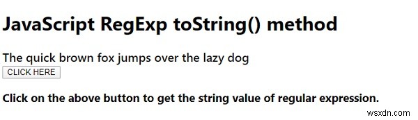 JavaScript RegExp toString() เมธอด 