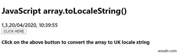 JavaScript array.toLocaleString() ฟังก์ชั่น 