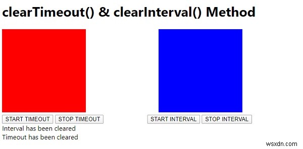 JavaScript clearTimeout() &clearInterval() เมธอด 