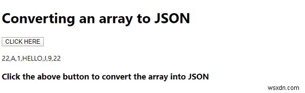 JavaScript แปลงอาร์เรย์เป็น JSON 