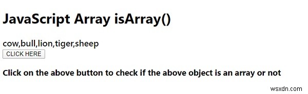 JavaScript Array.isArray() method 