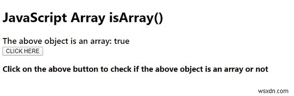 JavaScript Array.isArray() method 