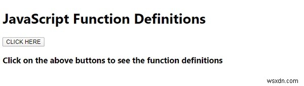 คำจำกัดความของฟังก์ชัน JavaScript 