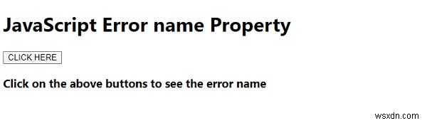 JavaScript ชื่อข้อผิดพลาด คุณสมบัติ 