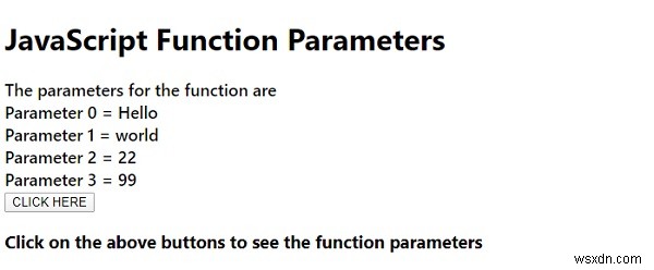 พารามิเตอร์ฟังก์ชัน JavaScript 