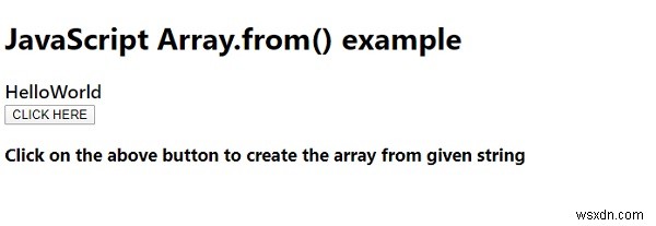 JavaScript Array.from() เมธอด 