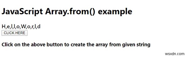 JavaScript Array.from() เมธอด 