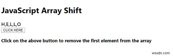 Array shift() ใน JavaScript 