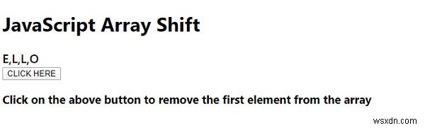 Array shift() ใน JavaScript 