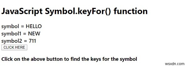 JavaScript Symbol.keyFor() ฟังก์ชั่น 