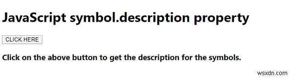 symbol.description คุณสมบัติใน JavaScript 