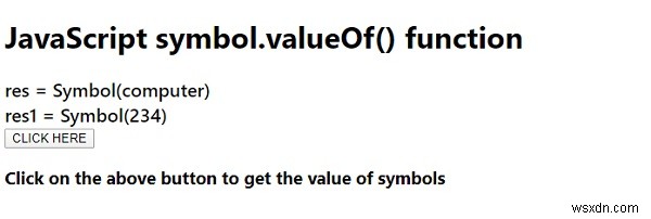 JavaScript symbol.valueOf() ฟังก์ชั่น 