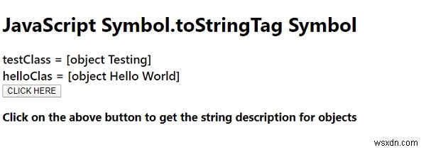 JavaScript Symbol.toStringTag สัญลักษณ์ 
