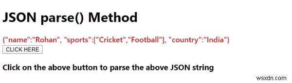 JavaScript JSON parse() เมธอด 