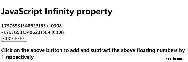 JavaScript Infinity Property 