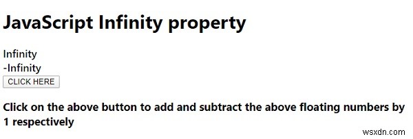 JavaScript Infinity Property 