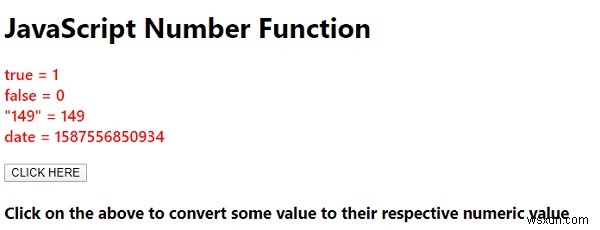 ฟังก์ชันหมายเลข JavaScript 