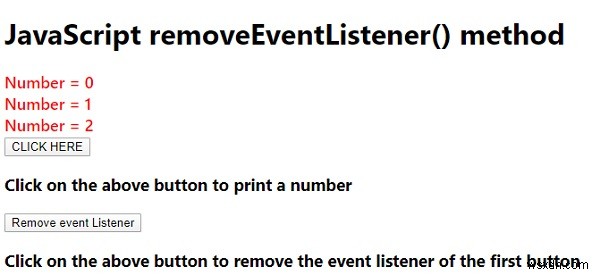 JavaScript removeEventListener() วิธีการพร้อมตัวอย่าง 