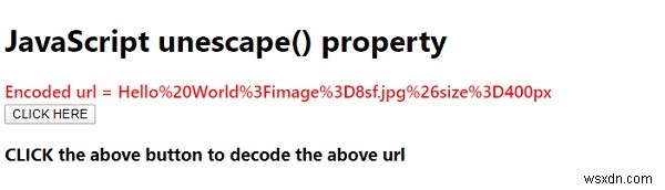 JavaScript unscape() พร้อมตัวอย่าง 