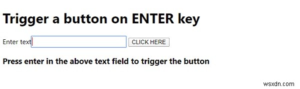 JavaScript ทริกเกอร์ปุ่มบนปุ่ม ENTER 