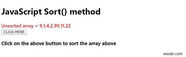 JavaScript Sort() method 