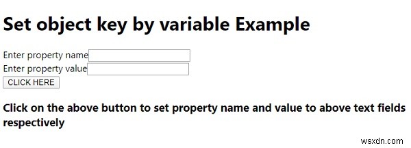 JavaScript - ตั้งค่าคีย์อ็อบเจ็กต์ตามตัวแปร 