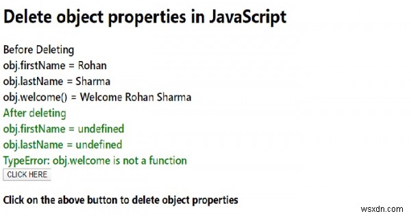 จะลบคุณสมบัติของวัตถุใน JavaScript ได้อย่างไร? 