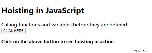 อธิบายการยกใน JavaScript 