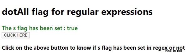 อธิบายแฟล็ก  dotAll  สำหรับนิพจน์ทั่วไปใน JavaScript 