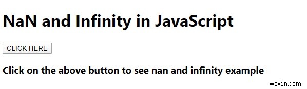ตัวอย่าง NaN และ Infinity ใน JavaScript 