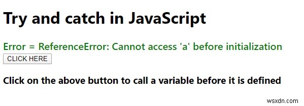 อธิบายคำสั่ง try and catch ใน JavaScript พร้อมตัวอย่าง 