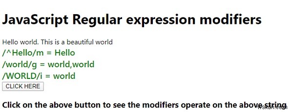 อธิบายตัวดัดแปลงนิพจน์ทั่วไปของ JavaScript พร้อมตัวอย่าง 