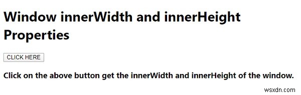 คุณสมบัติ innerWidth และ innerHeight ของหน้าต่างใน JavaScript 
