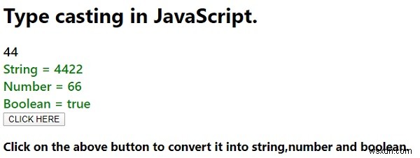 พิมพ์การหล่อใน JavaScript 