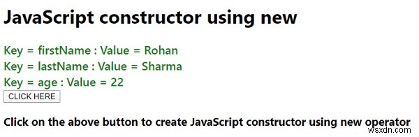 สร้างตัวสร้าง JavaScript โดยใช้ตัวดำเนินการ  ใหม่  หรือไม่ 