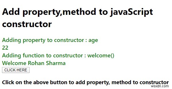 จะเพิ่มคุณสมบัติ, วิธีการให้กับตัวสร้าง JavaScript ได้อย่างไร? 