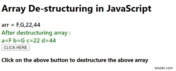 Array De-structuring ใน JavaScript 