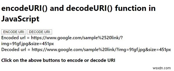 encodeURI() และ decodeURI() ใน JavaScript 