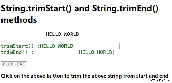 อธิบายเมธอด String.trimStart() &String.trimEnd() ใน JavaScript 